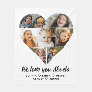 Abuela We Love You Heart Moderne Fotocollage Fleece Deken