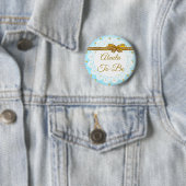 Abuela wordt Baby shower Blue & Gold Button (In situ)