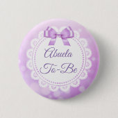 Abuela wordt Baby shower Paarse kant Button (Voorkant)