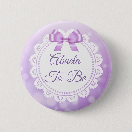 Abuela wordt Baby shower Paarse kant Button (Voorkant)
