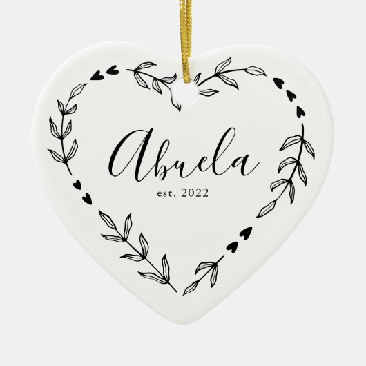 Abuela Year Est. Kerstakeramische versiering Keramisch Ornament (Voorkant)