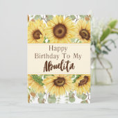 Abuelita Birthday Yellow Sunflower Birthday Kaart (Staand voorkant)