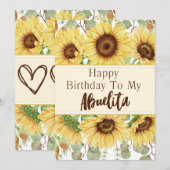 Abuelita Birthday Yellow Sunflower Birthday Kaart (Voorkant / Achterkant)