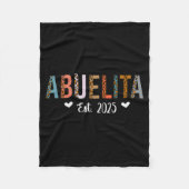 Abuelita Est 2025 Cute Grandma Leopard Print Chris Fleece Deken (Voorkant)