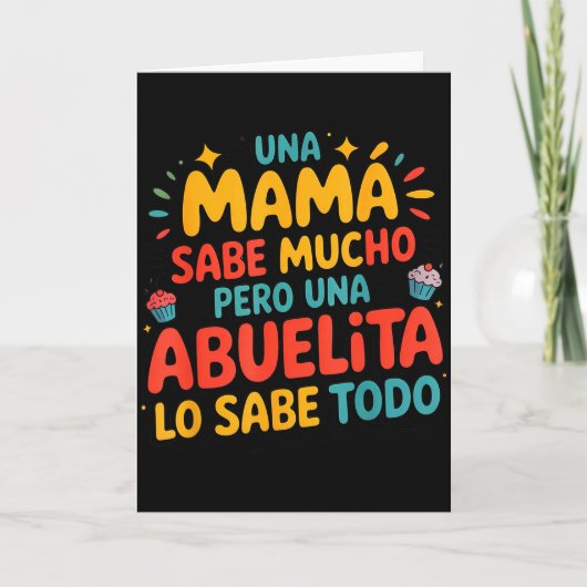 Abuelita Sabe Todo Dia De La Madre Spanish Grandmo Kaart (Voorkant)