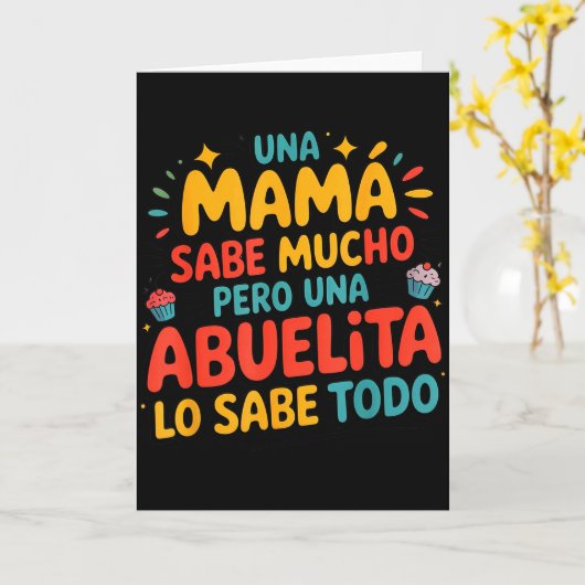 Abuelita Sabe Todo Dia De La Madre Spanish Grandmo Kaart (Gele Bloem)