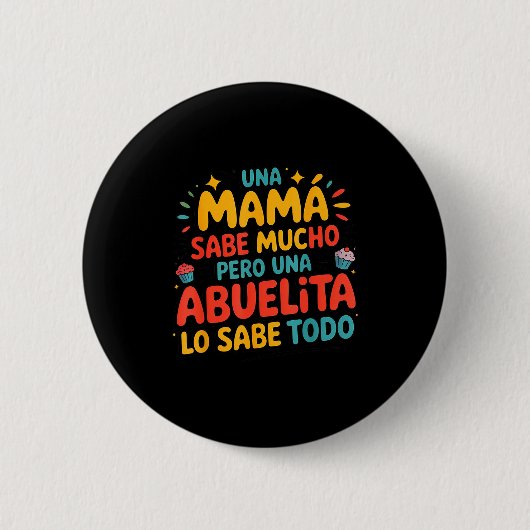 Abuelita Sabe Todo Dia De La Madre Spanish Grandmo Ronde Button 5,7 Cm (Voorkant)