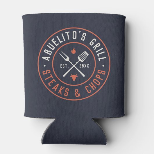 Abuelito's Grill-persoonlijk jaar ingesteld Blikjeskoeler (Achterkant)