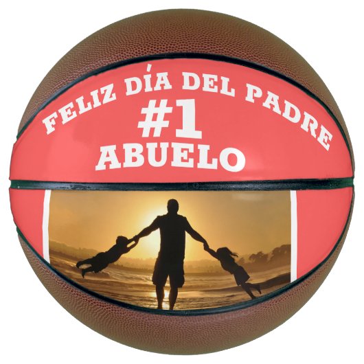 Abuelo #1 Feliz Dia Del Padre Aangepaste foto Basketbal (Voorkant)