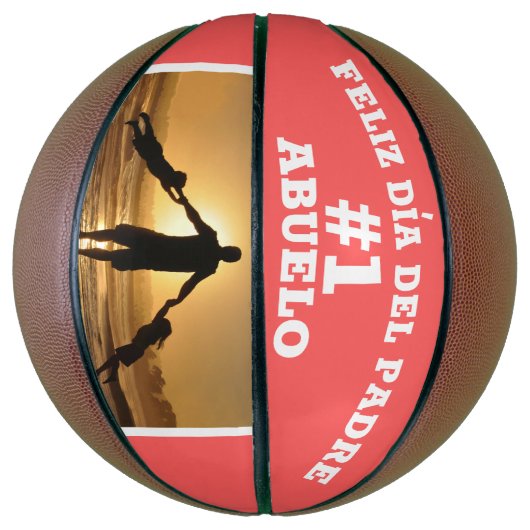 Abuelo #1 Feliz Dia Del Padre Aangepaste foto Basketbal (Verticaal)