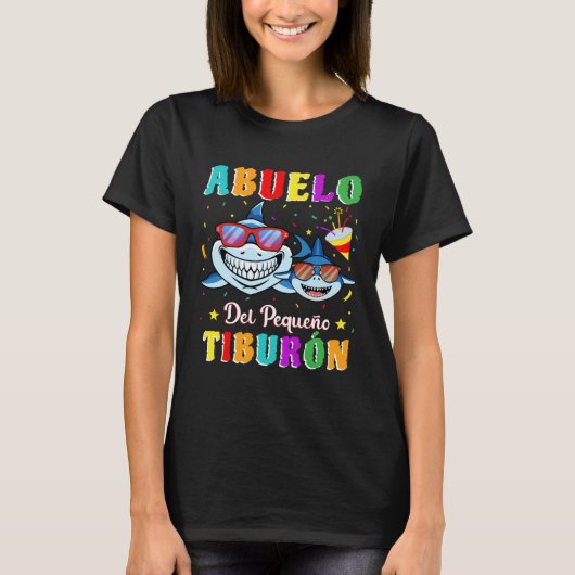 Abuelo del Pequeño Tiburón nieto cumpleaños tiburó T-shirt (Voorkant)