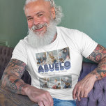 Abuelo Man Myth Legend 6 Foto Collage T-Shirt<br><div class="desc">Kute grandfather mannen t-shirt met 6 familieartikelen die je kunt vervangen door je eigen afbeelding,  de titel "ABUELO",  een gepersonaliseerd gezegde dat luidt: "het man,  de mythe,  de legende" en de namen van de kleinkinderen.</div>