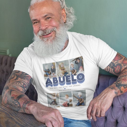 Abuelo Man Myth Legend 6 Foto Collage T-Shirt