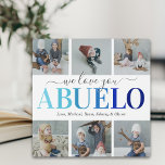 Abuelo Vaderdag Foto Collage Plaque Fotoplaat<br><div class="desc">Elegant fotoplaque van grootvader met het gezegde "we houden van je",  6 afbeeldingen voor je familie die je moet vervangen door je eigen,  en de kinder namen.</div>