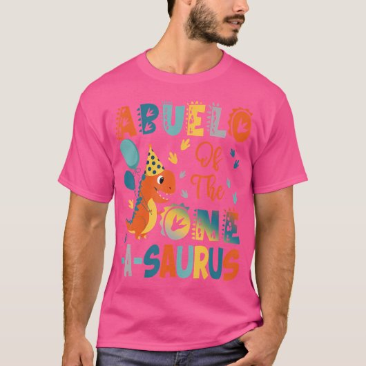 Abuelo van de One-A-Saurus 2e verjaardag dinosauru T-shirt (Voorkant)