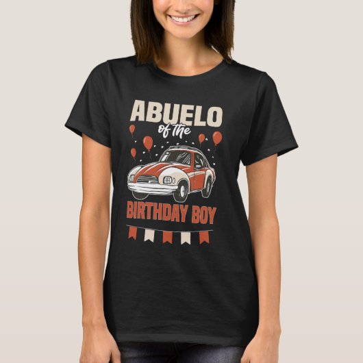 Abuelo van de oude auto van de verjaardagsjongen t-shirt (Voorkant)