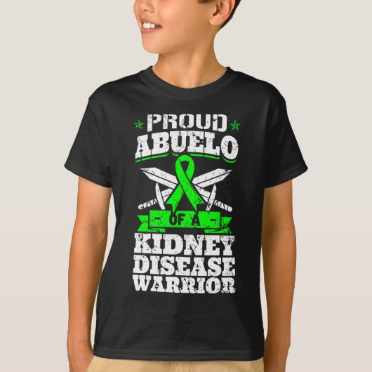 Abuelo van een nierziekte Warrior Awareness Grand T-shirt (Voorkant)