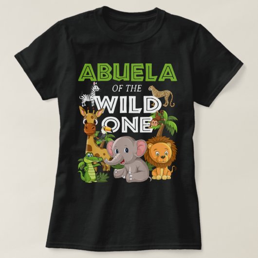 Abuelo van het Wild One Zoo Birthday Safari Oerwou T-shirt (Design voorkant)