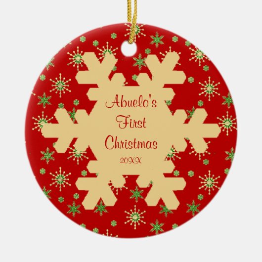 Abuelo's eerste rode sneeuwvlok Ornament (Voorkant)