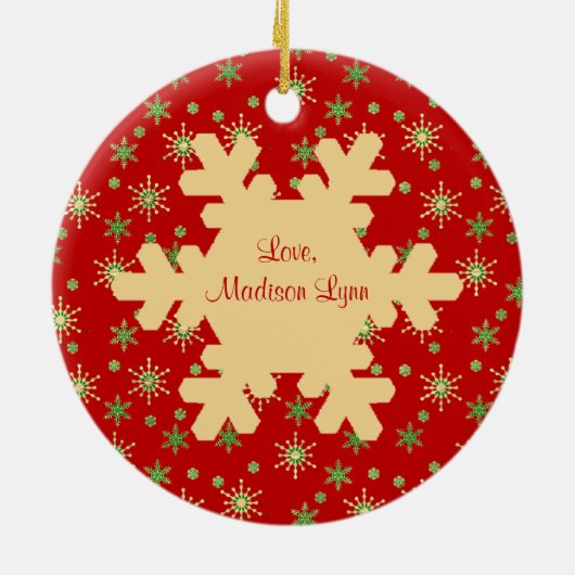 Abuelo's eerste rode sneeuwvlok Ornament (Achterkant)