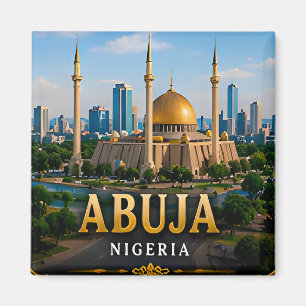 Abuja Nationale Moskee en moderne Nigeriaanse skyl Magneet