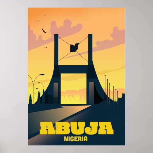 Abuja Nigeria City Gate Vintage reisposter Poster (Voorkant)
