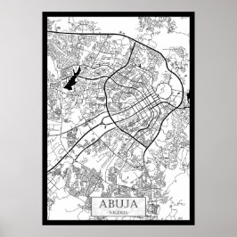Abuja Nigeria Kaart Poster
