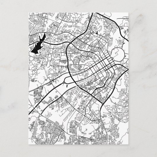 Abuja Nigeria Map Briefkaart (Voorkant)