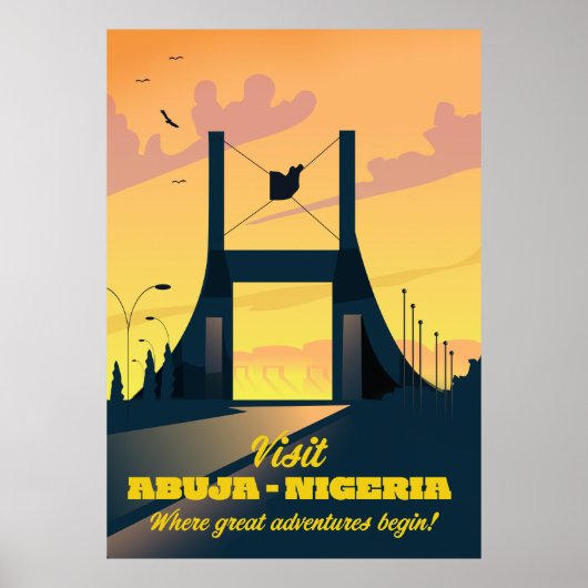 Abuja Nigeria poster van het reisbezoek van de sta (Voorkant)