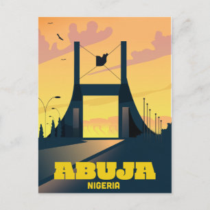 Abuja Nigeria poster van het reisbezoek van de sta Briefkaart