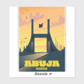 Abuja Nigeria poster van het reisbezoek van de sta Sticker (Vel)