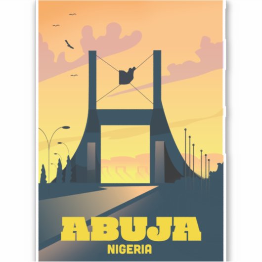 Abuja Nigeria poster van het reisbezoek van de sta Sticker (Voorkant)