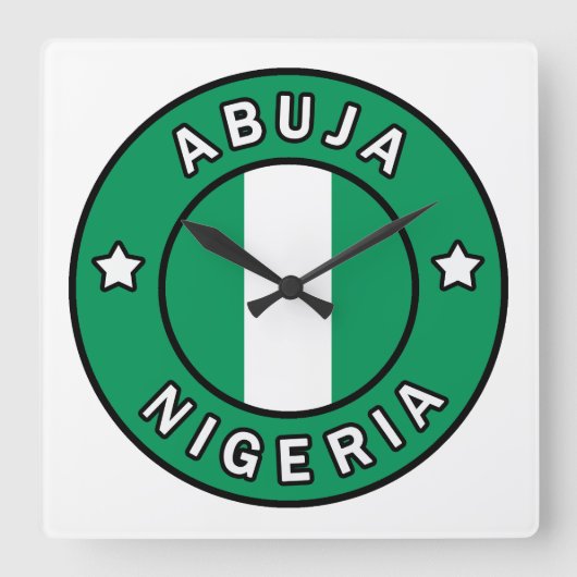 Abuja Nigeria Vierkante Klok (Voorkant)