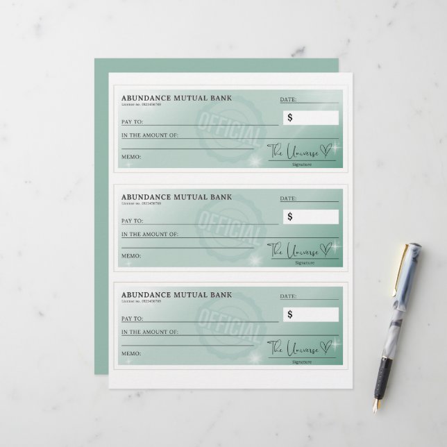 Abundance Check - Wet van Aantrekkingskracht blauw (Voorkant / Achterkant in situ)