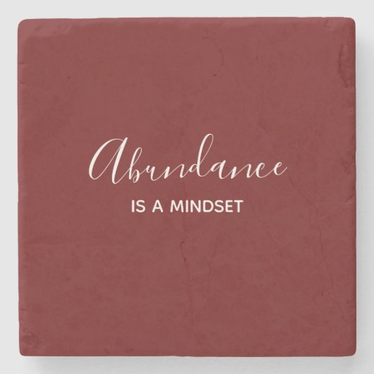 Abundance is een Mindset Red Stone Onderzetter (Voorkant)