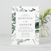 Abundant Greenery Lijst Photo Wedding Kaart (Staand voorkant)