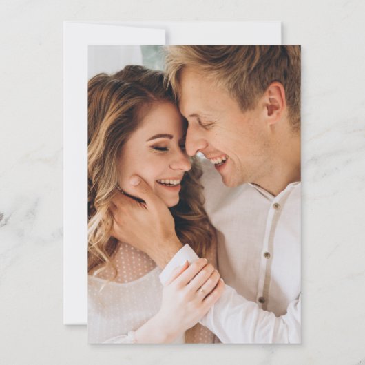 Abundant Greenery Lijst Photo Wedding Kaart (Achterkant)