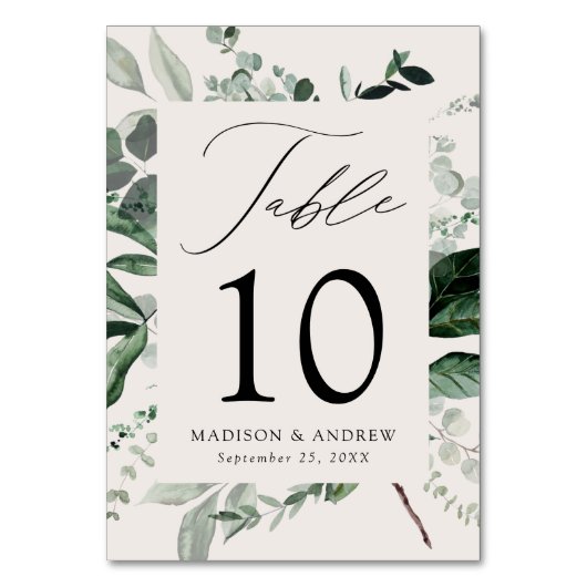 Abundant Greenery Personalized Wedding Kaart (Voorkant)