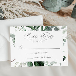 Abundant Greenery Wedding RSVP Kaartje