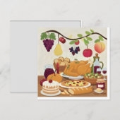 Abundant Holiday Feast: Autumn Celebration Illustr Kaart (Voorkant / Achterkant)