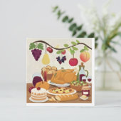 Abundant Holiday Feast: Autumn Celebration Illustr Kaart (Staand voorkant)