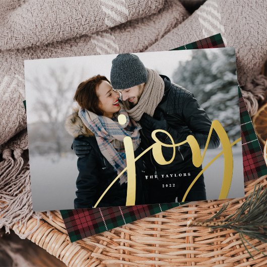 Abundant Joy | Horizontale foto Folie Feestdagenkaart
