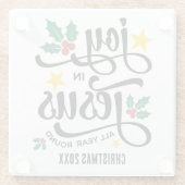 Abundant Joy in Jesus Christian Christmas Glazen Onderzetter (Achterkant)