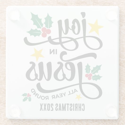 Abundant Joy in Jesus Christian Christmas Glazen Onderzetter (Achterkant)