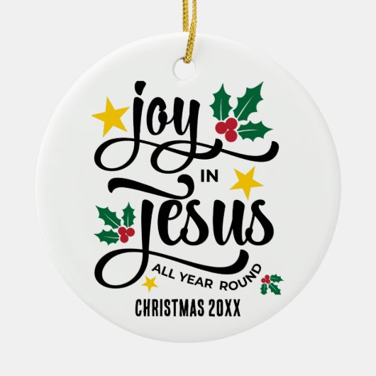Abundant Joy in Jesus Christian Christmas Keramisch Ornament (Voorkant)