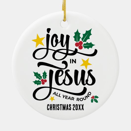 Abundant Joy in Jesus Christian Christmas Keramisch Ornament (Achterkant)