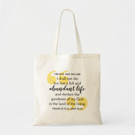 ABUNDANT LIFE Positieve Christelijke bevestiging Tote Bag