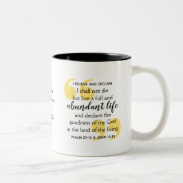 ABUNDANT LIFE Positieve Christelijke bevestiging Tweekleurige Koffiemok