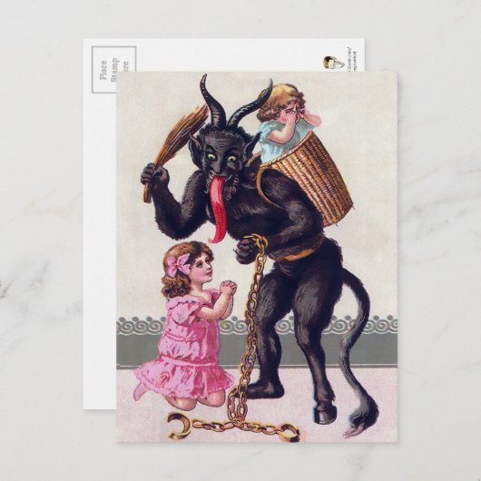 Abusive Krampus Briefkaart (Voorkant / Achterkant)