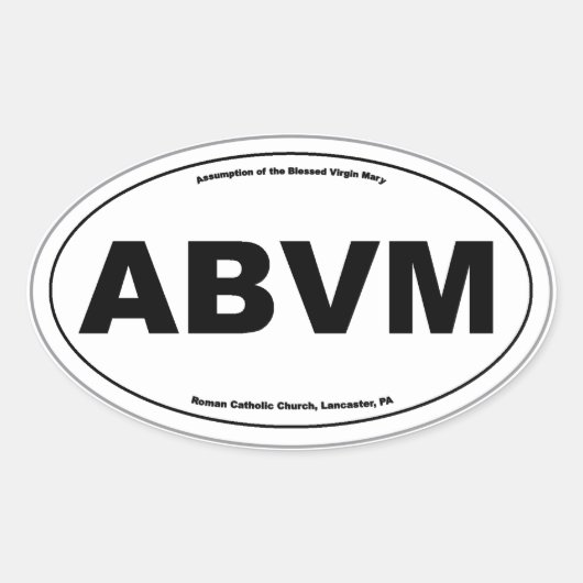 ABVM Ovale Sticker (Hemelvaart van de Gezegende Ma (Voorkant)